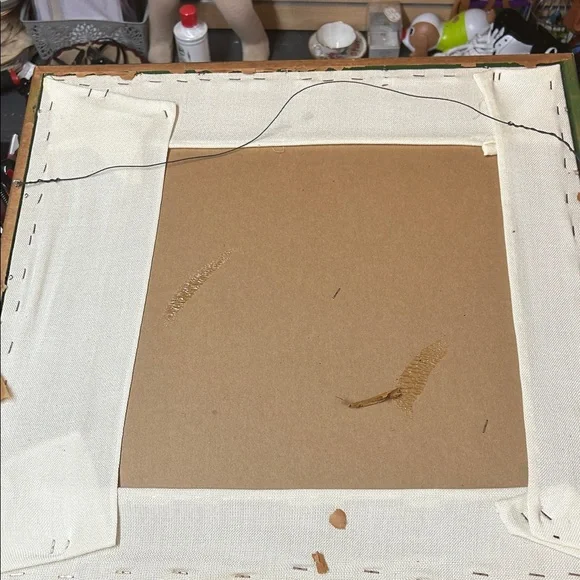 Nature-Inspired Green Framed Deer Embroidery Art - Picture 3 of 9